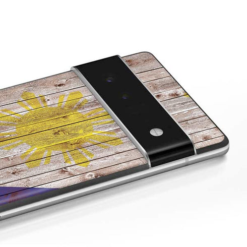 Philippines Flag Dark Wood Google Pixel 6 Skin